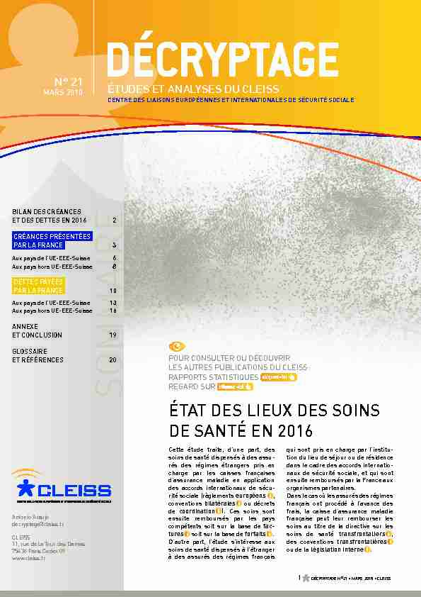 [PDF] SOMMAIRE - Cleiss