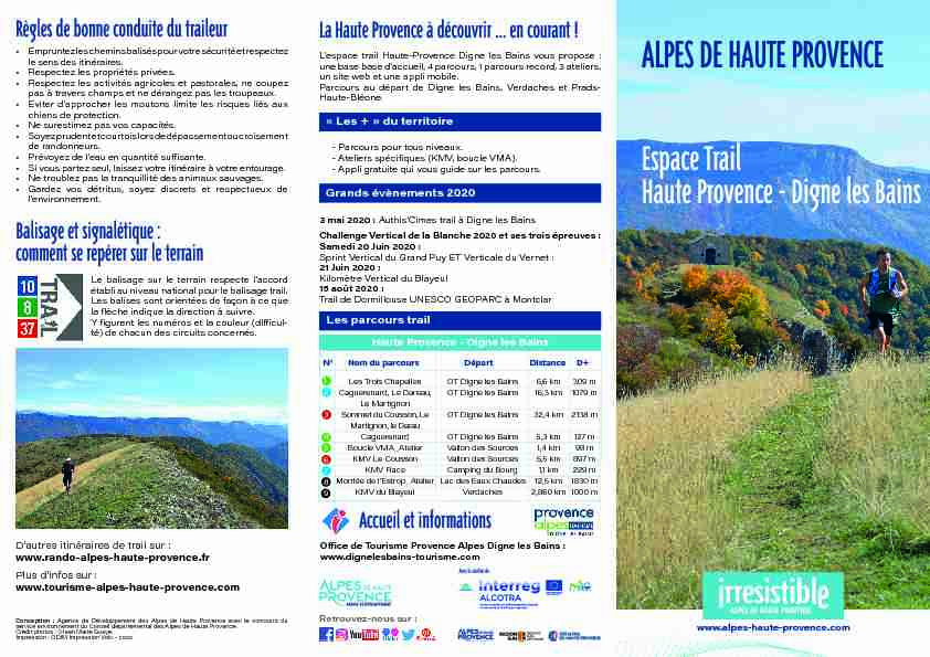 [PDF] Espace Trail Haute Provence - Digne les Bains