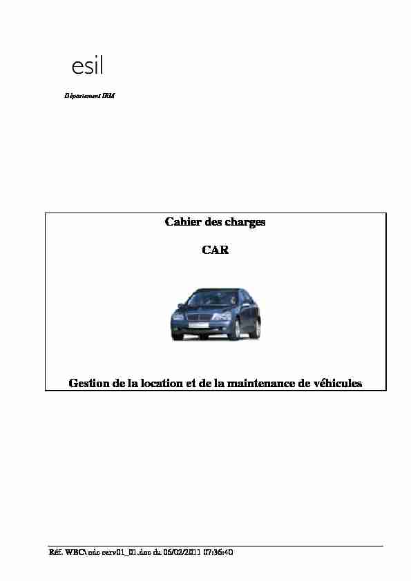 [PDF] Cahier des charges CAR Gestion de la location et de la