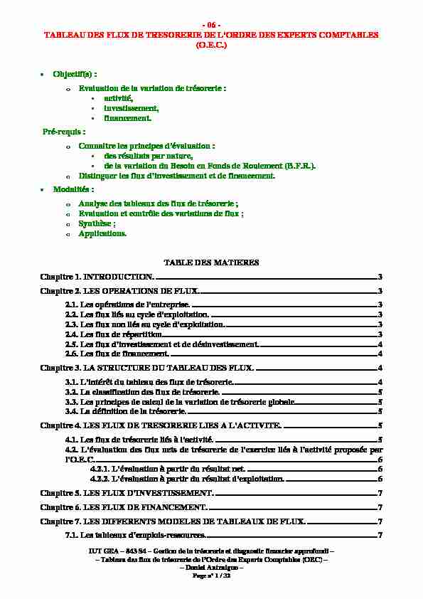 [PDF] TABLEAU DES FLUX DE TRESORERIE DE LORDRE  - IUTenligne