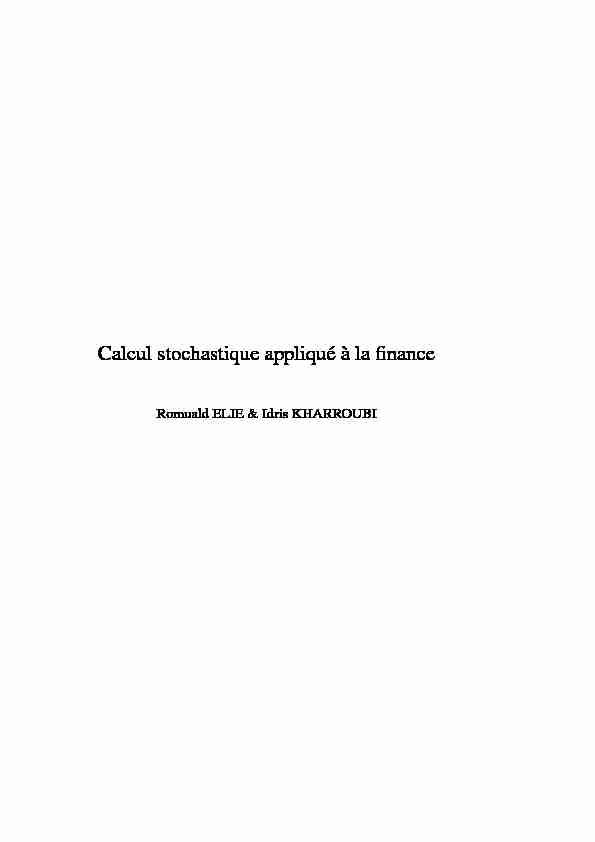 [PDF] Calcul stochastique - Ceremade