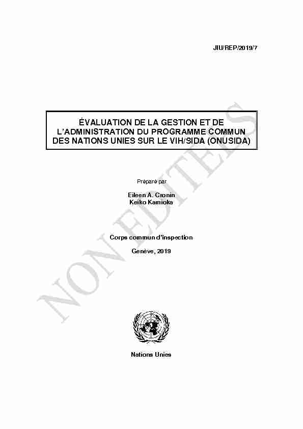 [PDF] ÉVALUATION DE LA GESTION ET DE LADMINISTRATION DU