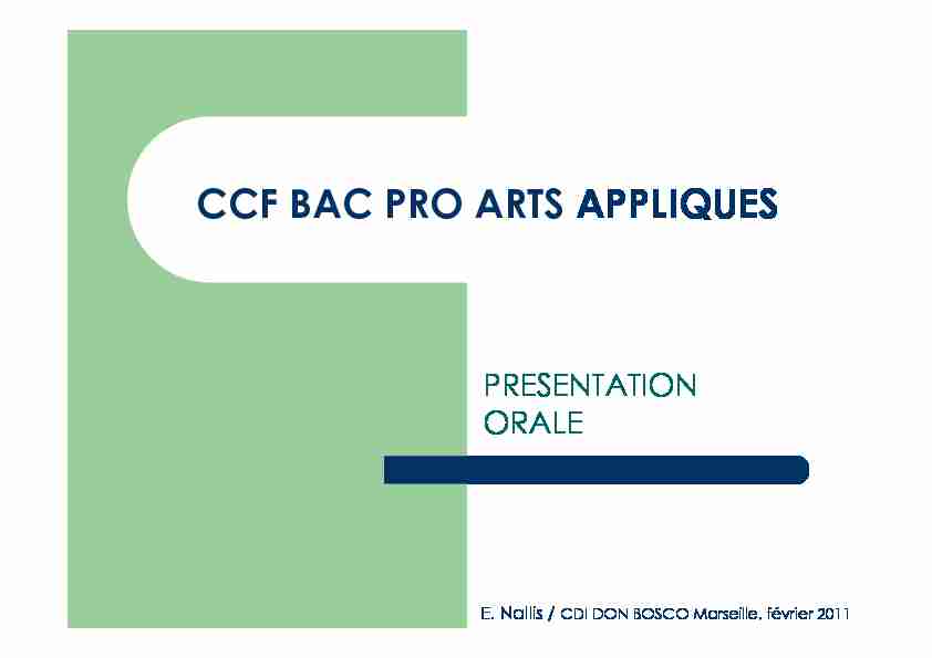 CCF BAC PRO ARTS APPLIQUES oral - donbosco-marseillefr