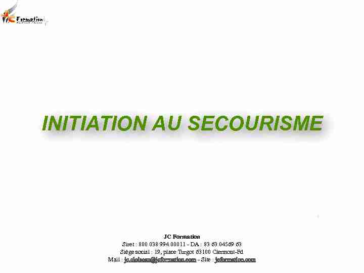 Initiation au Secourisme