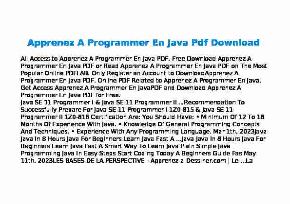 Searches related to apprenez à programmer en java filetype:pdf