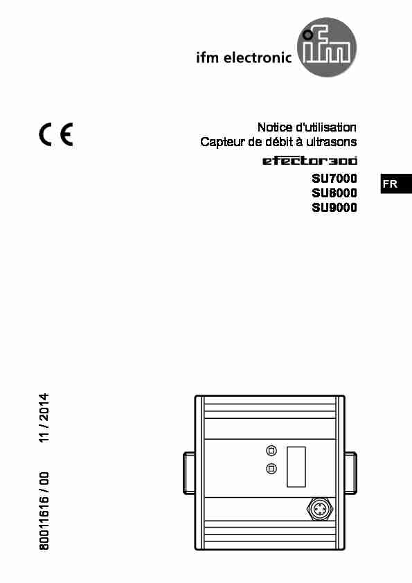 Notice d'utilisation Capteur de débit à ultrasons - ifm