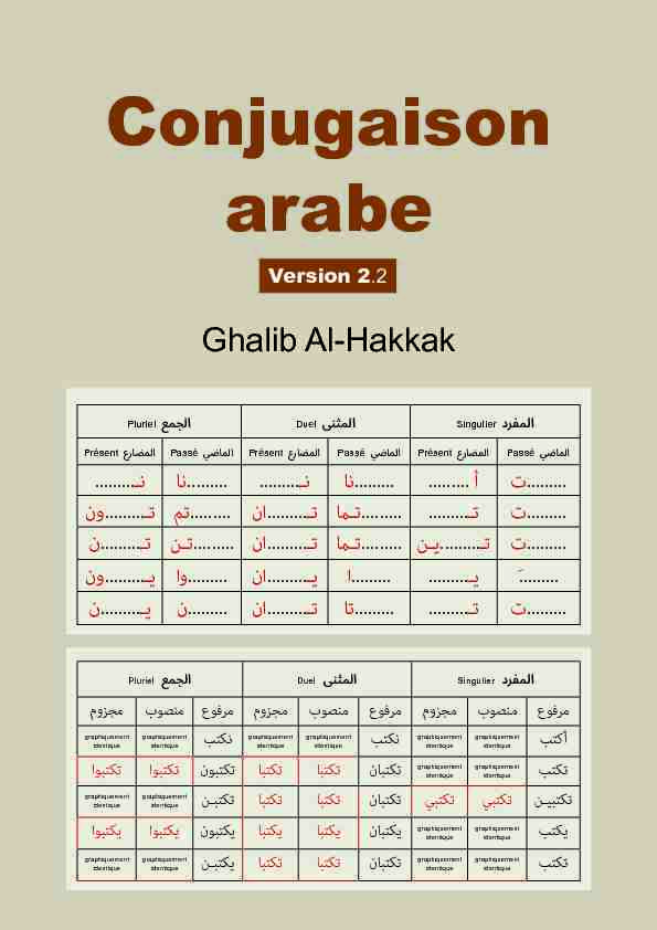 Conjugaison arabe - al-hakkakfr