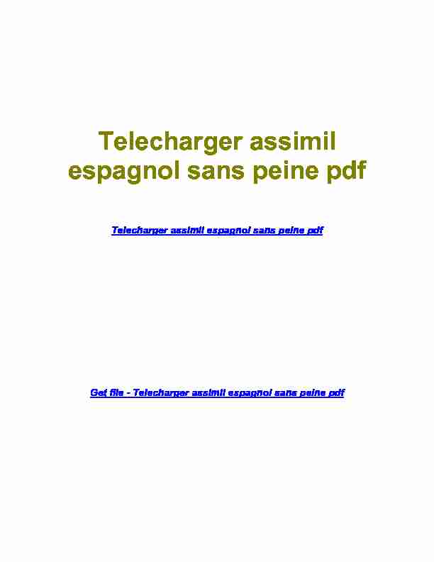 espagnol sans peine pdf Telecharger assimil