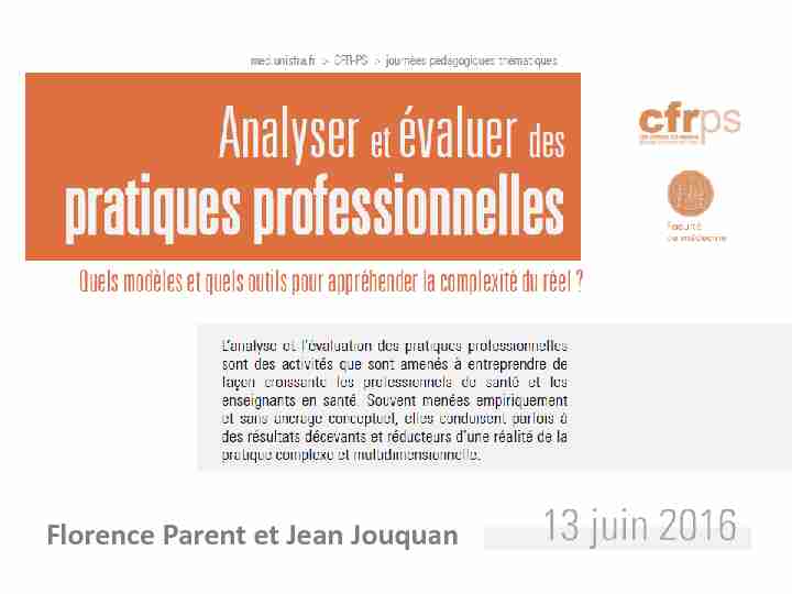 [PDF] Florence PARENT et Jean JOUQUAN (conférence) : quels  - CFRPS