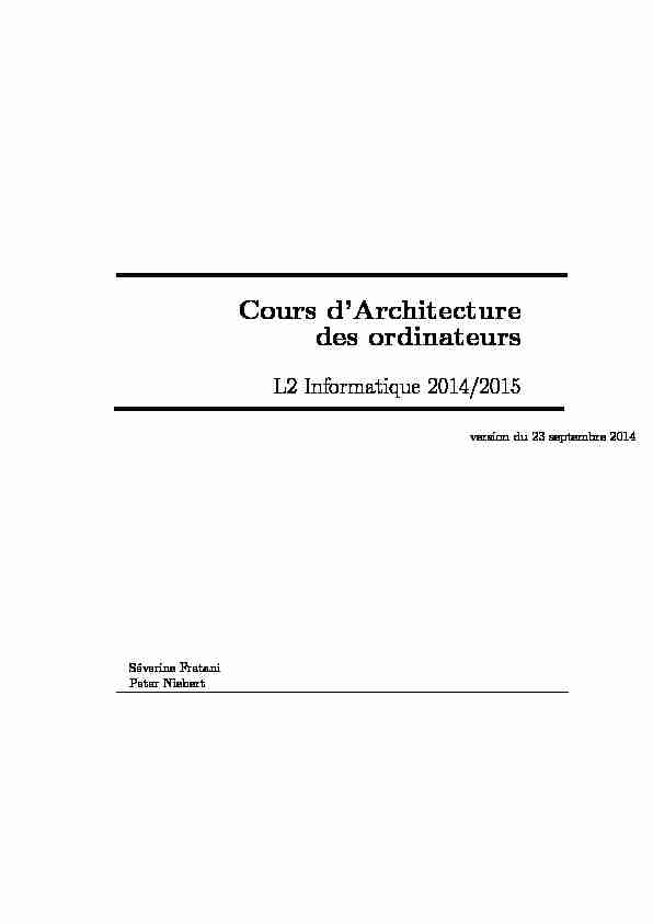 [PDF] Cours dArchitecture des ordinateurs