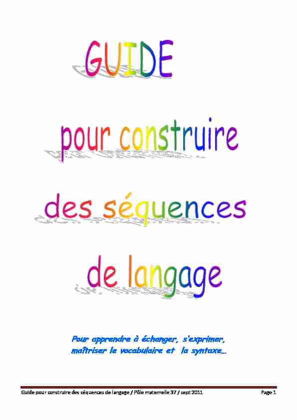 GUIDE SEQUENCES LANGAGE