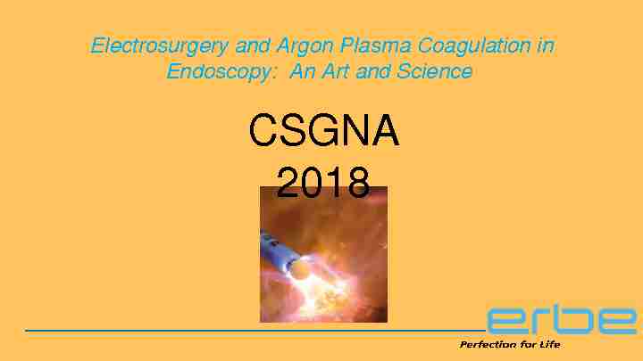 Electrosurgery and Argon Plasma Coagulation in Endoscopy: An