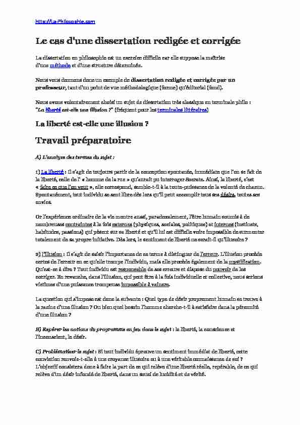 Dissertation Philo Exemple - La-Philosophiecom