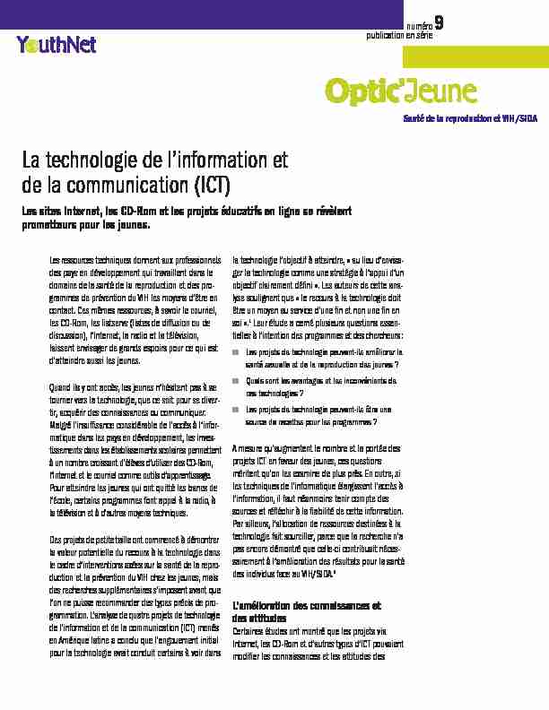 La technologie de l’information et de la communication (ICT)