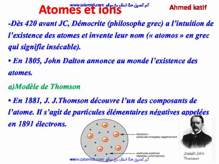 Atomes et ions Ahmed katifwww - Talamidicom