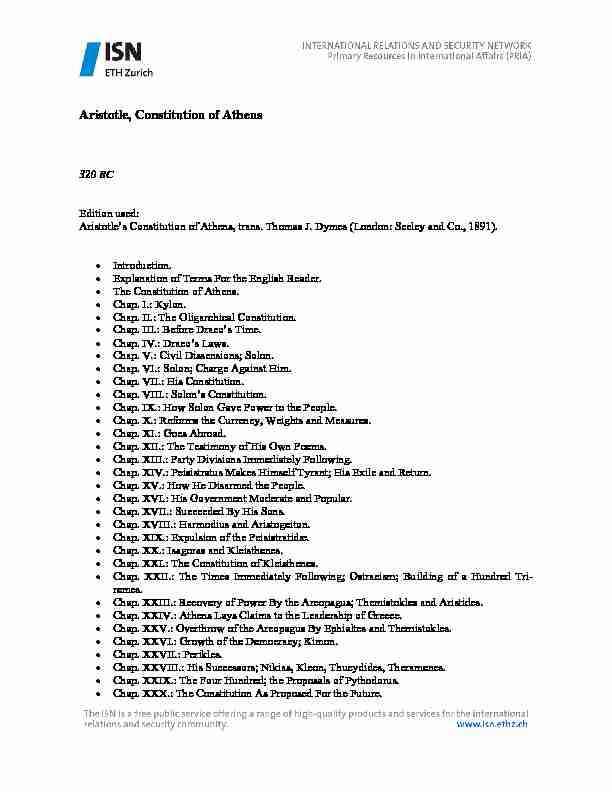 Aristotle Constitution of Athens - ETH Z
