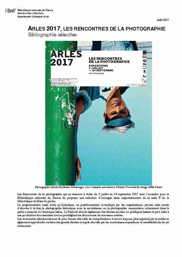[PDF] Arles 2017 les Rencontres de la Photographie - Bibliographie - BnF