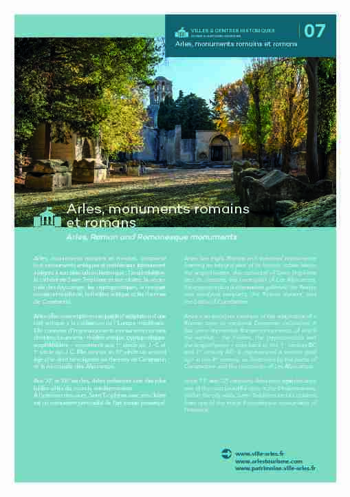 [PDF] Arles monuments romains et romans