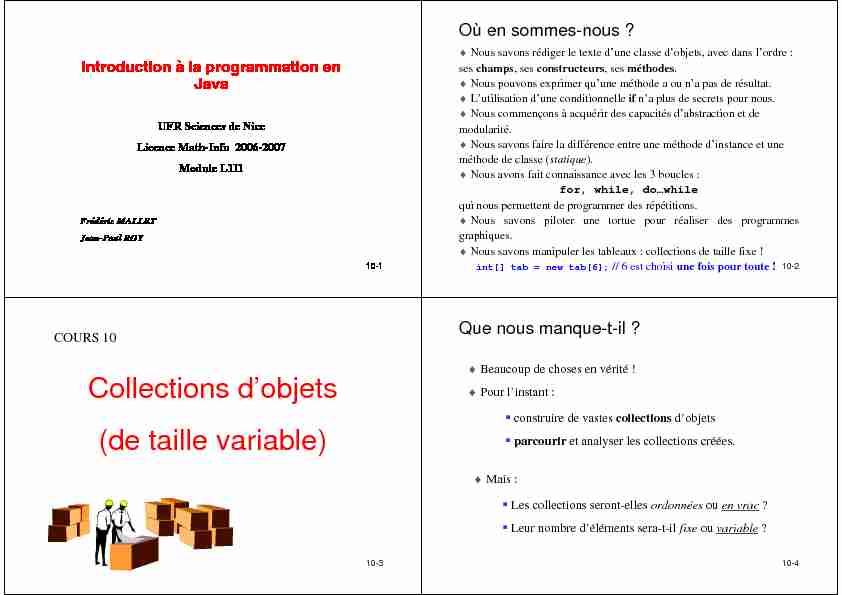 [PDF] Collections dobjets (de taille variable) - LACL