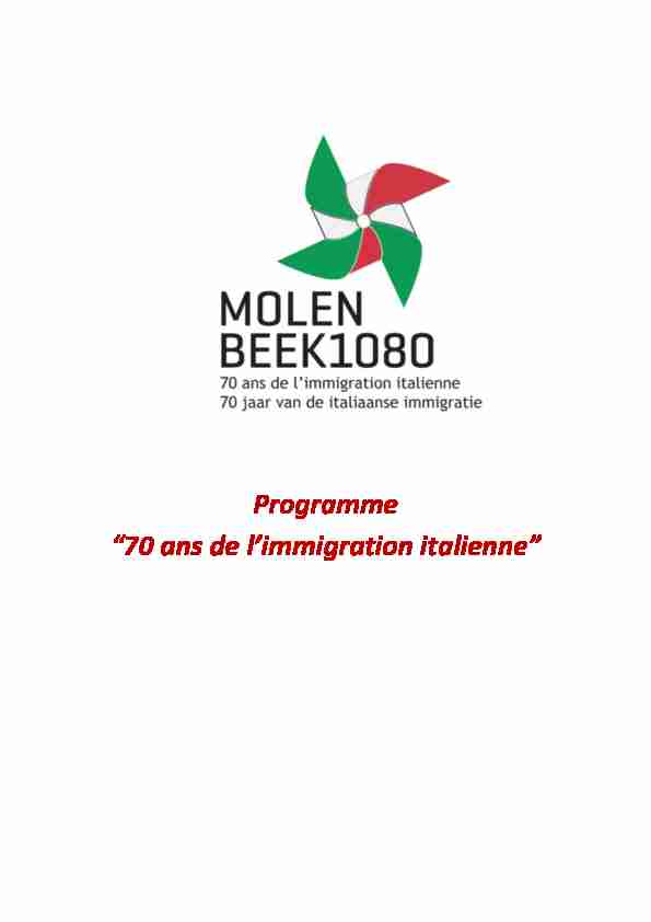 [PDF] Programme “70 ans de limmigration italienne” - Molenbeek-Saint