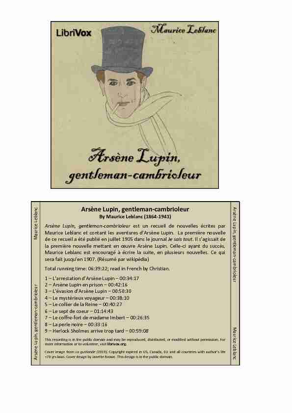 Arsène Lupin gentleman-cambrioleur - Internet Archive