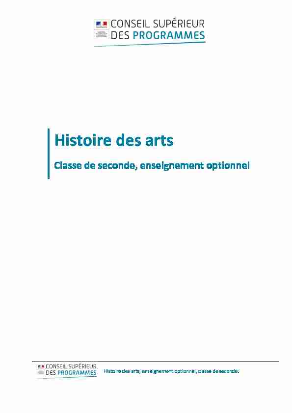 Histoire des arts - Education
