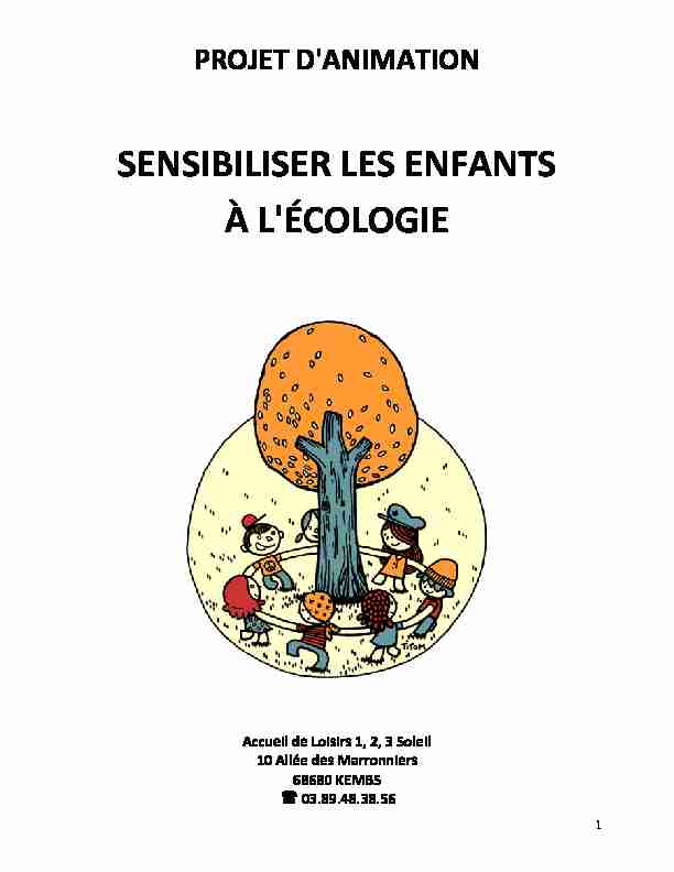 [PDF] SENSIBILISER LES ENFANTS À LÉCOLOGIE - doc-developpement