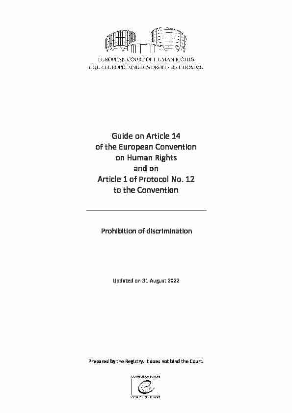 Guide on Article 14 and on Article 1 of Protocol No 12