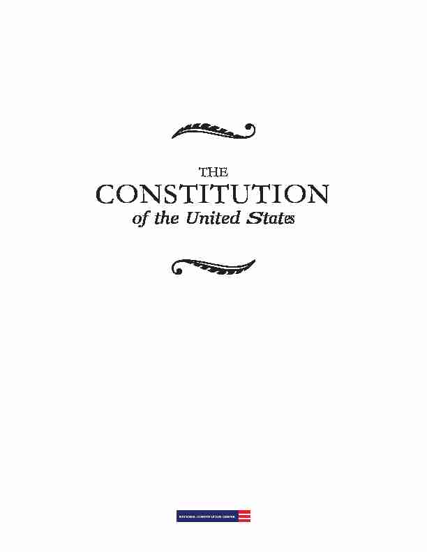 CONSTITUTION OF THE UNITED STATES OF AMERICA—1787 - House