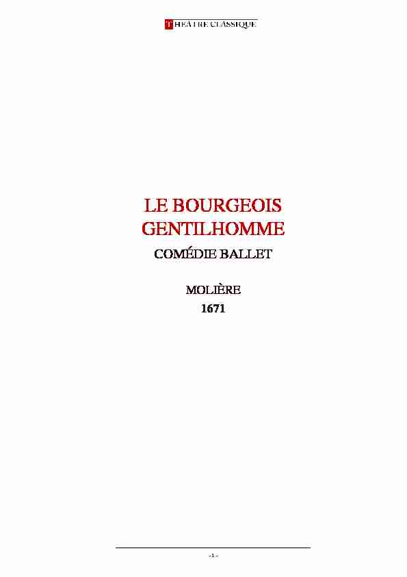 [PDF] LE BOURGEOIS GENTILHOMME COMÉDIE-BALLET