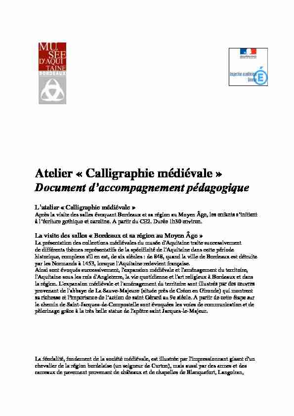[PDF] Atelier « Calligraphie médiévale » - Musée dAquitaine