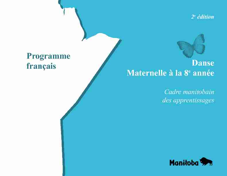 [PDF] Danse maternelle à la 8e année - Programme français