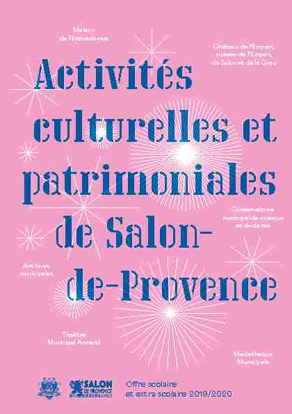 Activités culturelles et patrimoniales de Salon- de-Provence