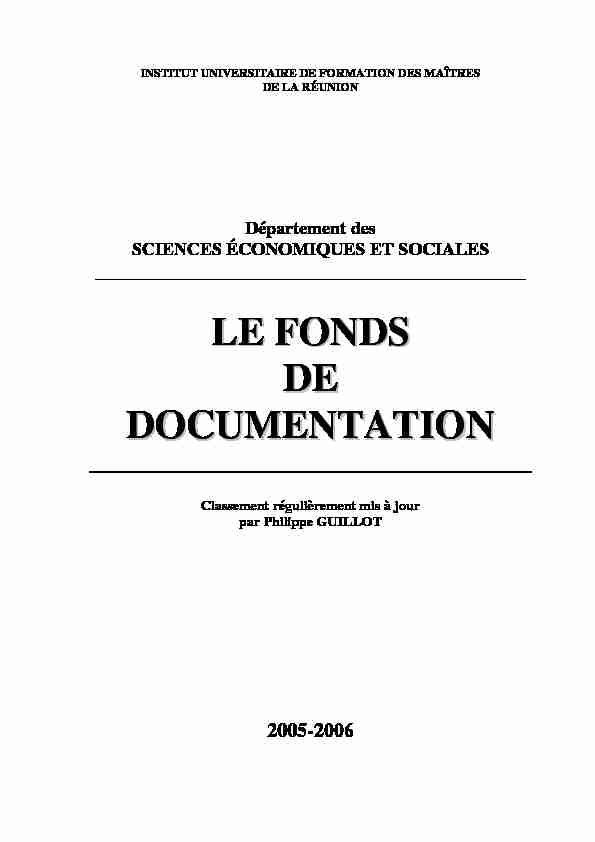 LE FONDS DE DOCUMENTATION