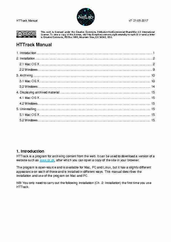 HTTrack Manual - NetLab