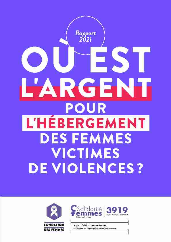 POUR LHÉBERGEMENT DES FEMMES VICTIMES DE VIOLENCES ?