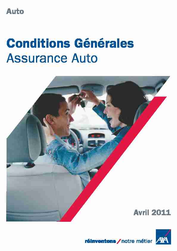 Conditions Générales Assurance Auto - AXA