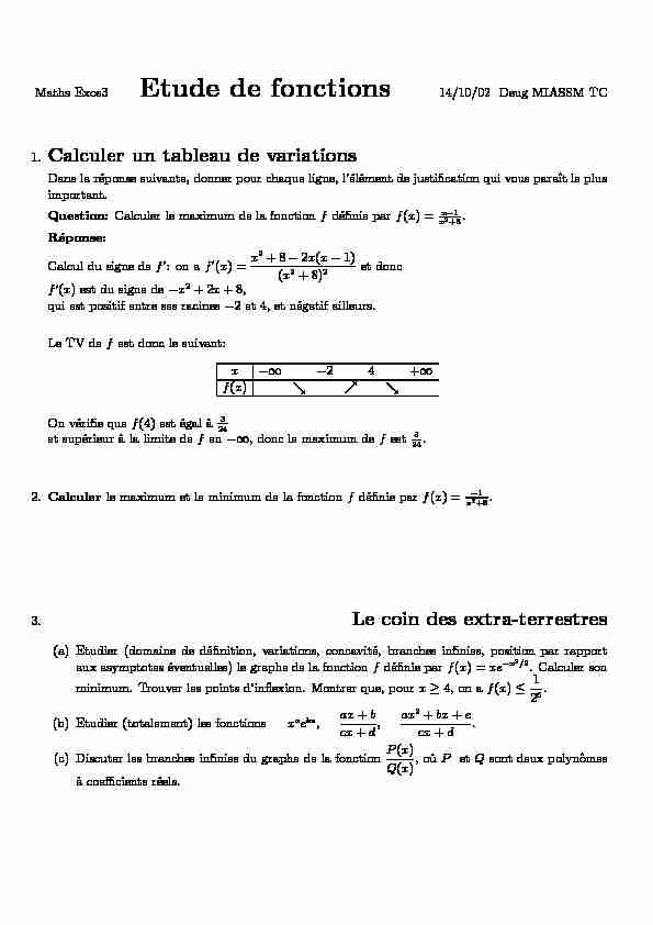 [PDF] Etude de fonctions