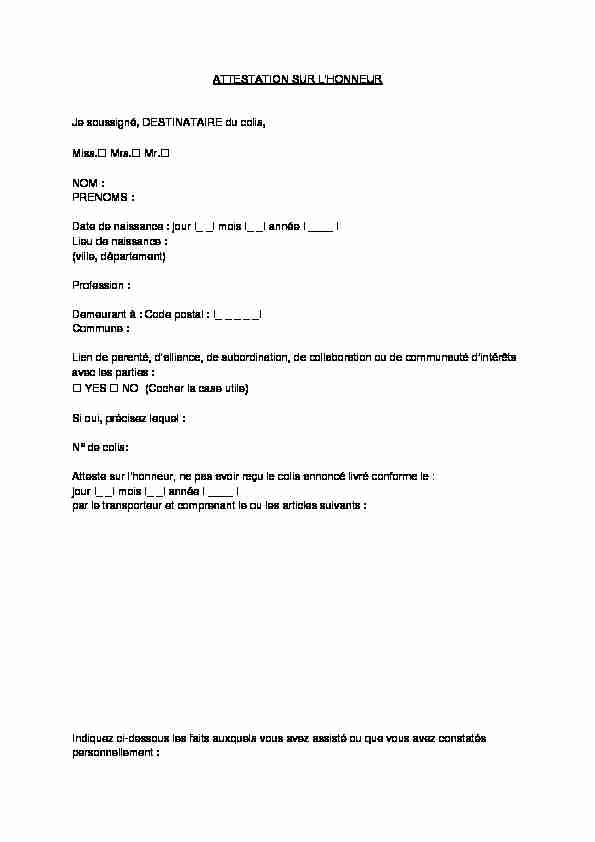[PDF] Modèle Attestation sur lhonneur - ITinSell