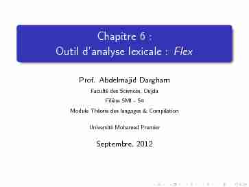 [PDF] Chapitre 6 : Outil danalyse lexicale : Flex - Pr ABDELMAJID