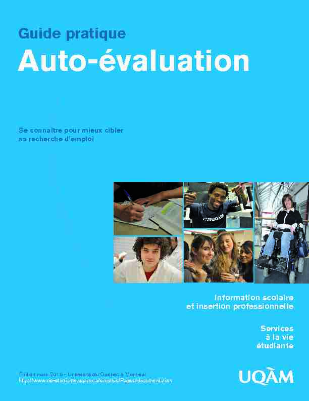 [PDF] Auto-évaluation - Services à la vie étudiante