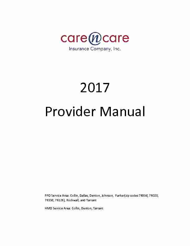 2017 Provider Manual