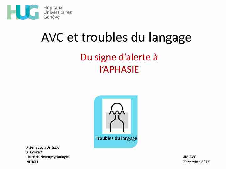 AVC et troubles du langage
