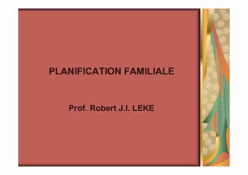 [PDF] PLANIFICATION FAMILIALE