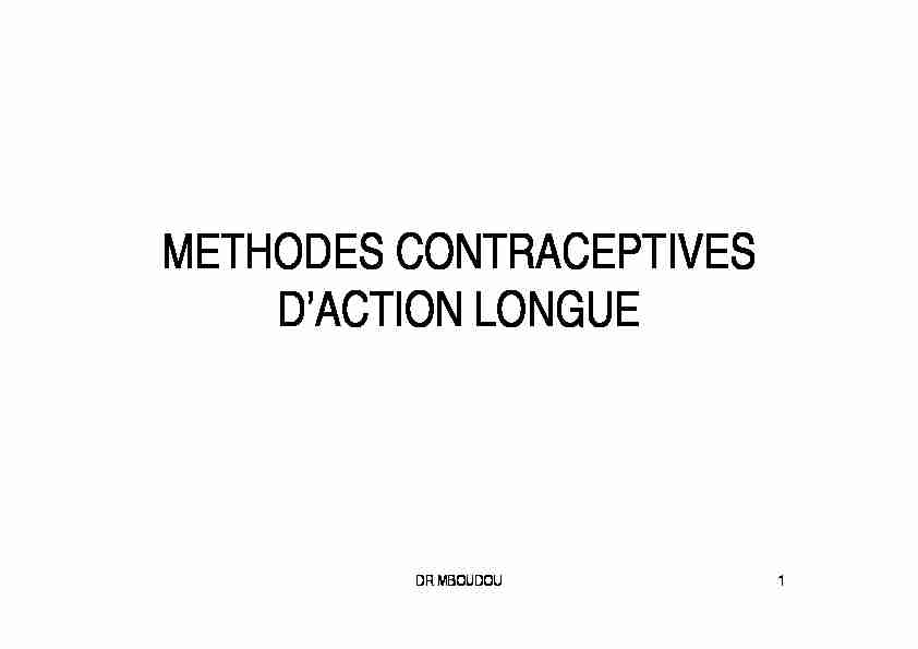 [PDF] Méthodes contraceptives daction longue