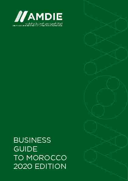BUSINESS GUIDE TO MOROCCO 2020 EDITION