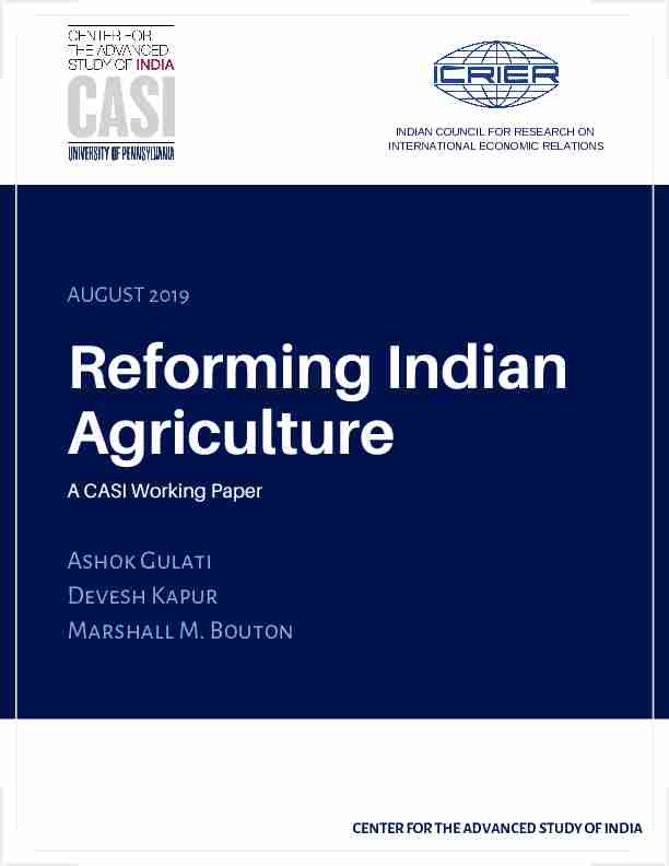 ReformingIndian Agriculture