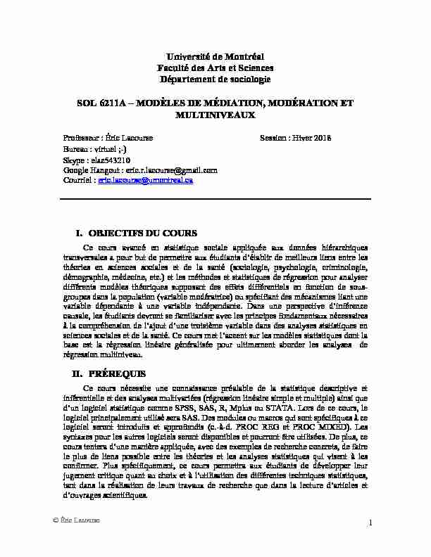 [PDF] sol 6211a – modèles de médiation modération et multiniveaux