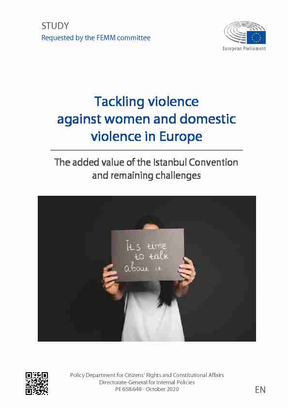Tackling violence against women and domestic violence in Europe