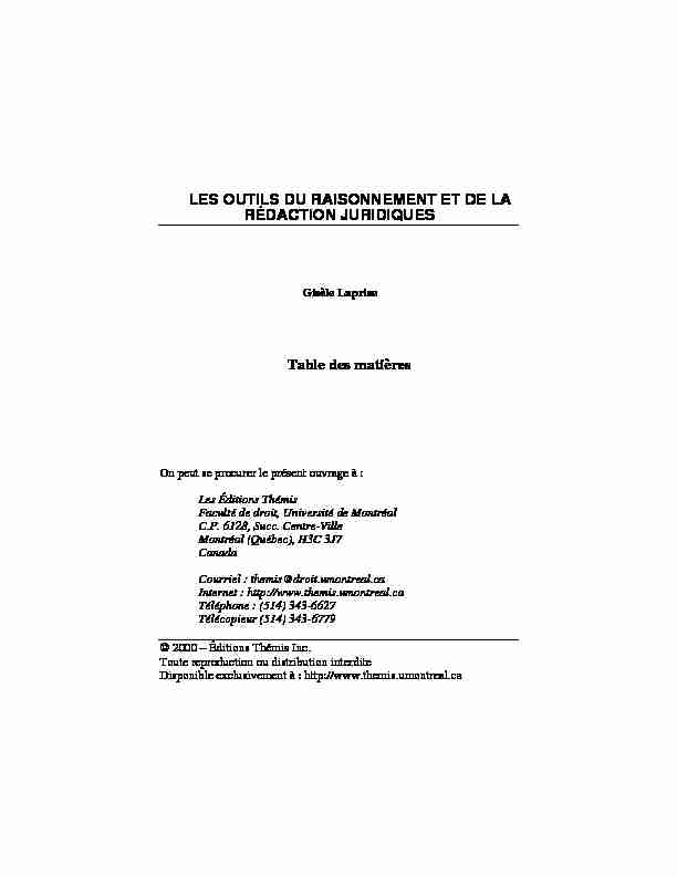 [PDF] les outils du raisonnement et de la rédaction juridiques